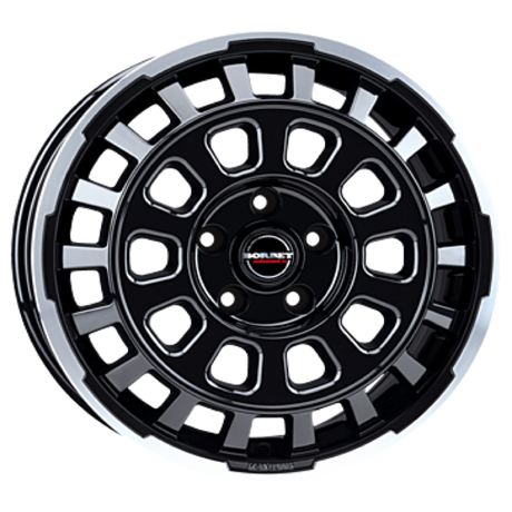 Borbet CW7 black rim polished glossy Alufelge 8x18 ET53 5x120/65.1