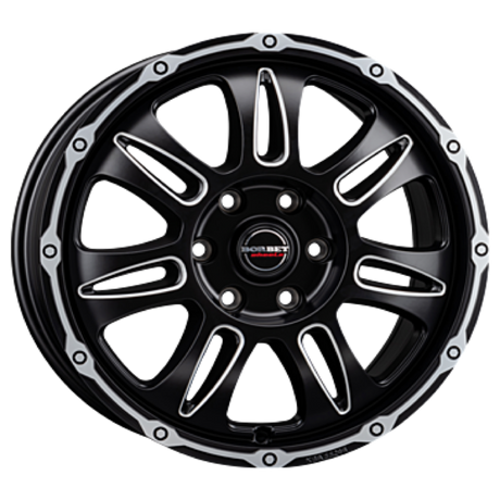 Borbet CW8 black rim window polished matt Alufelge 8x18 ET52 5x120/65.1