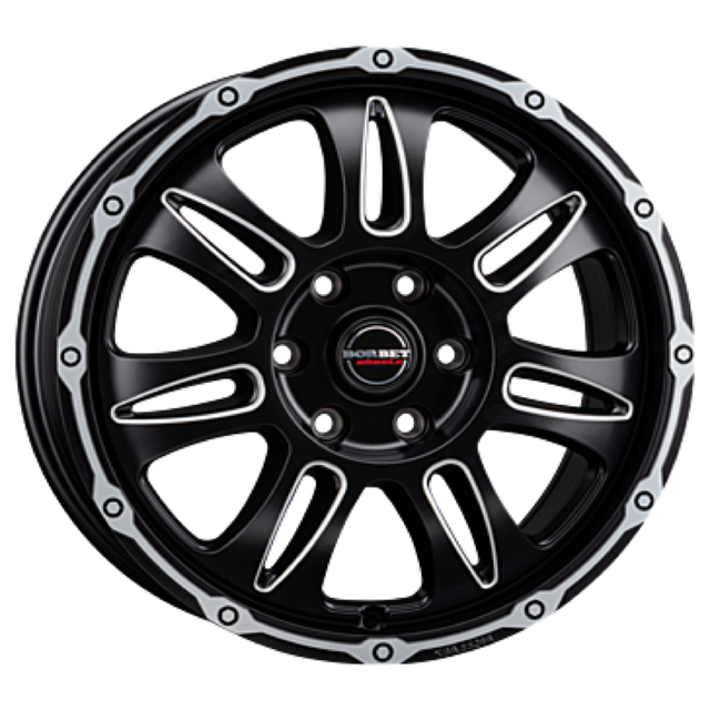 Borbet CW8 black rim window polished matt Alufelge 8x18 ET52 5x120/65.1
