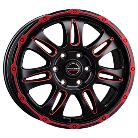 Borbet CW8 red rim window polished matt Alufelge 8x18 ET45 5x120/65.1