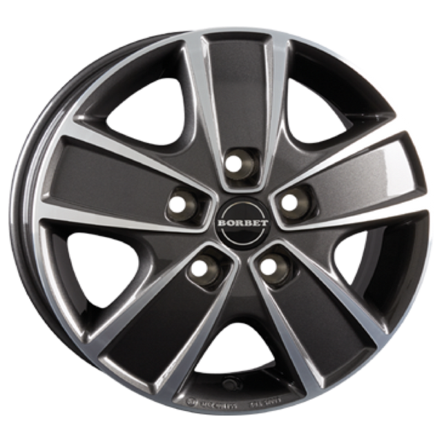 Borbet CWG mistral anthracite polished glossy Alufelge 6x16 ET68 5x130/78.1
