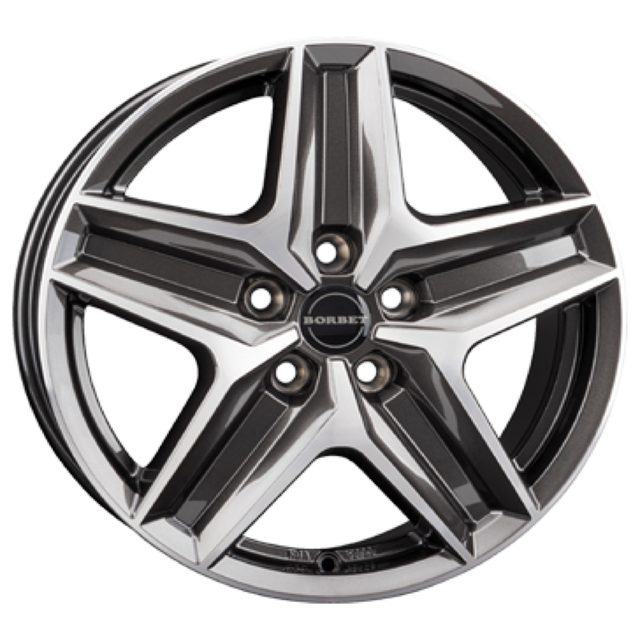 Borbet CWZ mistral anthracite glossy polished Alufelge 7.5x18 ET43 5x120/65.1
