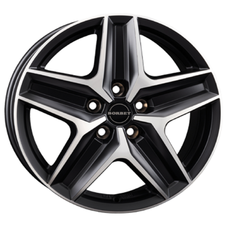 Borbet CWZ black polished matt Alufelge 7.5x18 ET53 5x120/65.1