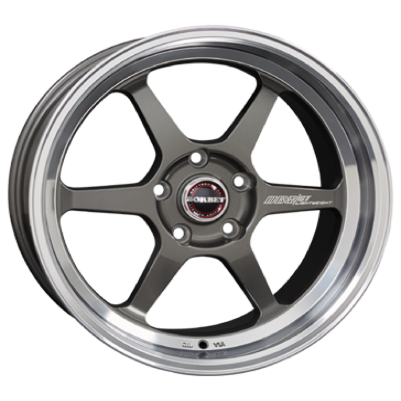 Borbet DB8GT graphite rim polished Alufelge 8.5x18 ET30 5x100/64.1