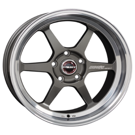 Borbet DB8GT graphite rim polished Alufelge 9.5x18 ET30 5x100/64.1