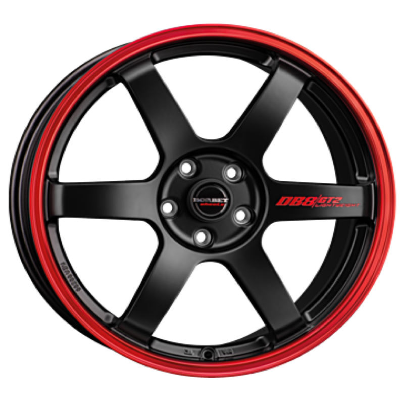 Borbet DB8GT2 black matt rim red Alufelge 8.5x19 ET45 5x112/66.5