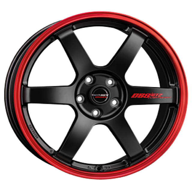 Borbet DB8GT2 black matt rim red Alufelge 8.5x19 ET45 5x112/66.5