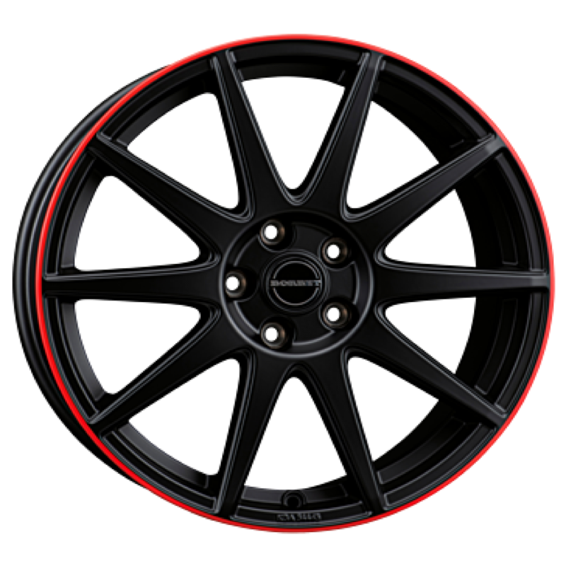 Borbet GTX black matt rim red Alufelge 8x19 ET50 5x114.3/72.5