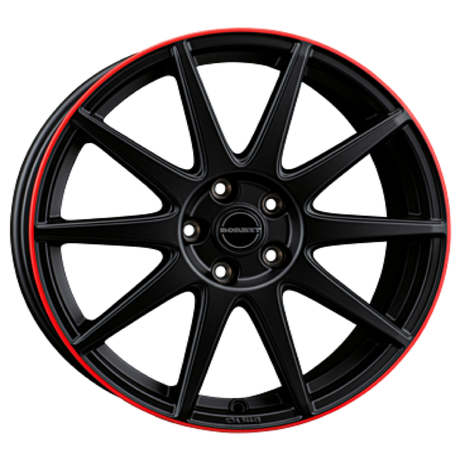 Borbet GTX black matt rim red Alufelge 8x19 ET50 5x114.3/72.5