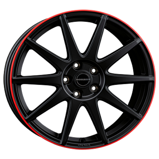 Borbet GTX black matt rim red Alufelge 8x19 ET50 5x114.3/72.5