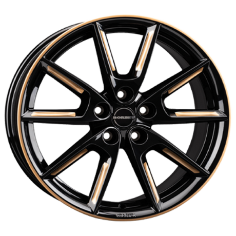 Borbet LX18 black glossy gold spoke rim Alufelge 8x18 ET48 5x112/66.6