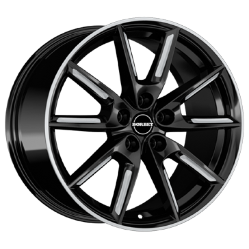 Borbet LX18 black matt silver spoke rim Alufelge 8x18 ET44 5x112/57.1