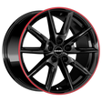 Borbet LX18 black glossy rim red Alufelge 8x18 ET45 5x108/72.5