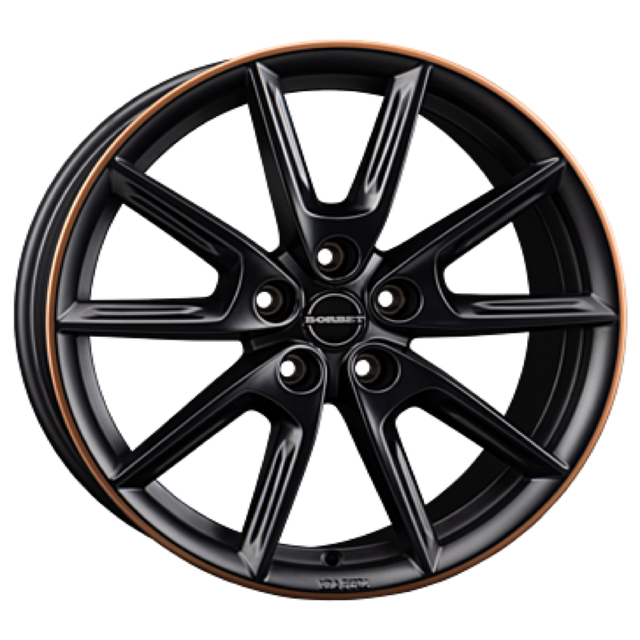 Borbet LX18 black matt rim copper Alufelge 8x18 ET48 5x112/66.6