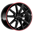 Borbet LX19 black glossy rim red Alufelge 8x19 ET50 5x108/72.5