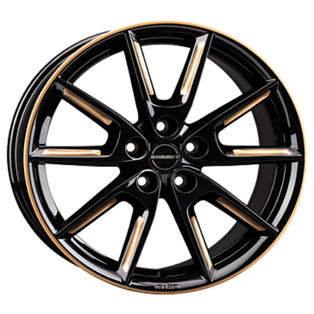 Borbet LX19 black glossy gold spoke rim Alufelge 8x19 ET50 5x112/66.5
