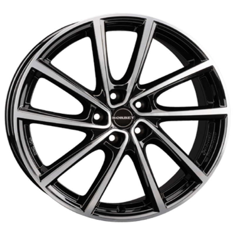 Borbet V black polished glossy Alufelge 7x19 ET47,5 5x108/63.4