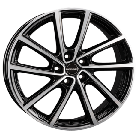 Borbet V black polished glossy Alufelge 7x19 ET45 5x114.3/67.1