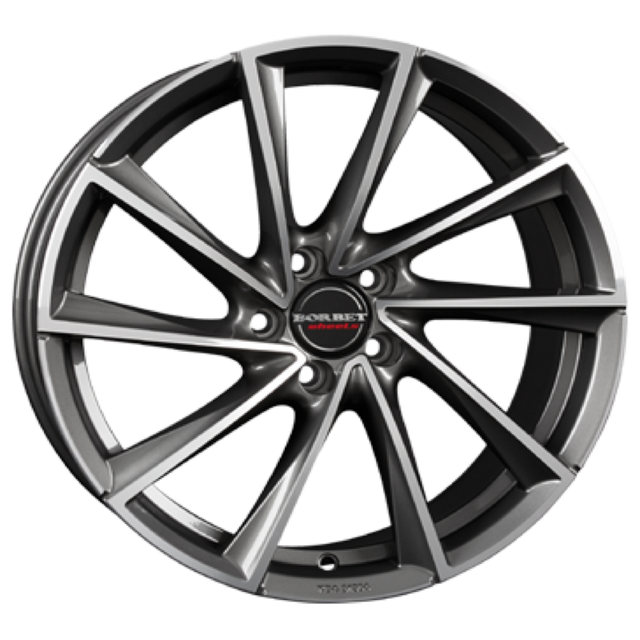 Borbet VTX graphite polished Alufelge 8x18 ET38 5x115/70.27