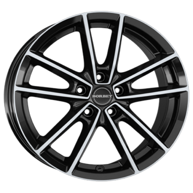 Borbet W black polished glossy Alufelge 8.5x21 ET49 5x114.3/72.5