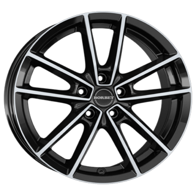 Borbet W black polished glossy Alufelge 8.5x21 ET49 5x114.3/72.5