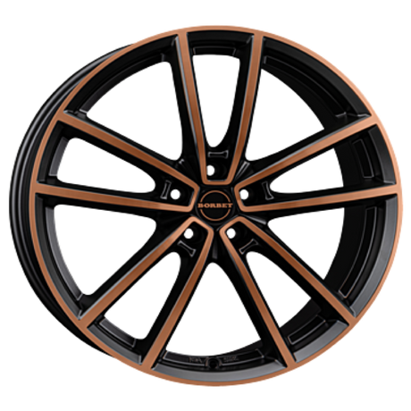 Borbet W black copper polished matt Alufelge 8x18 ET48 5x112/66.6