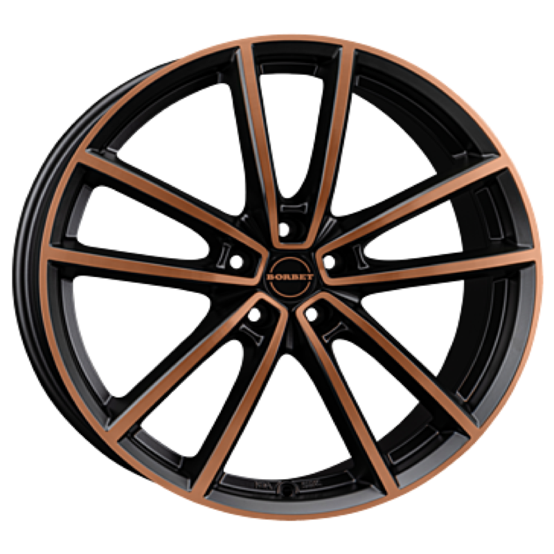 Borbet W black copper polished matt Alufelge 8x18 ET40 5x112/66.5