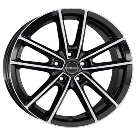 Borbet W black polished glossy Alufelge 8x20 ET27 5x112/66.7