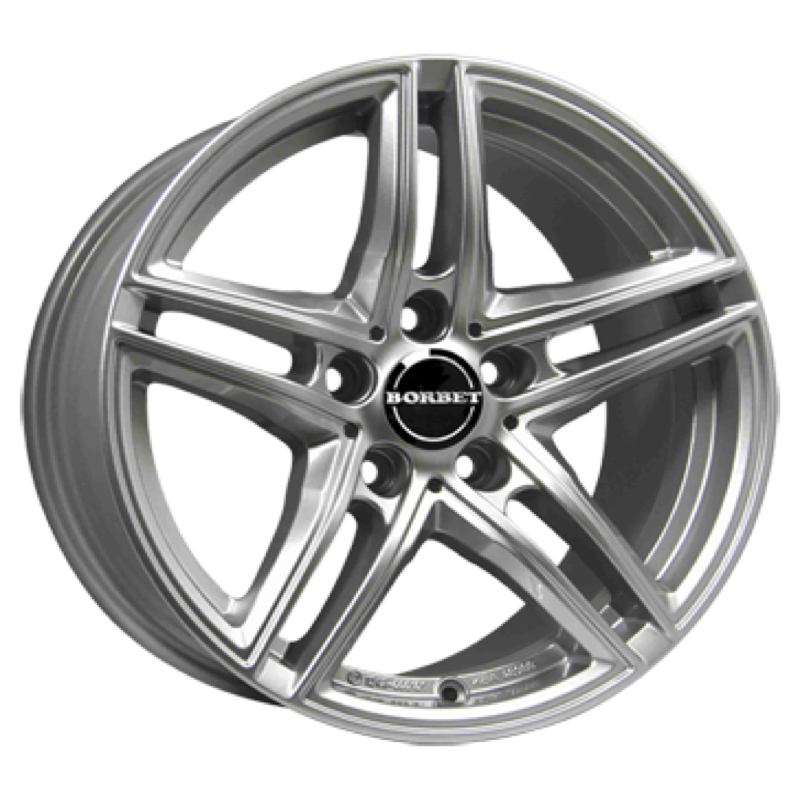 Borbet XR brillant silver Alufelge 8x18 ET15 5x112/66.6
