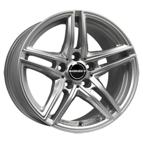 Borbet XR brillant silver Alufelge 8x18 ET15 5x112/66.6