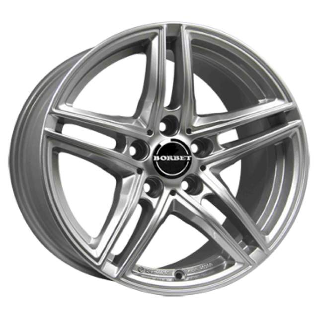 Borbet XR brillant silver Alufelge 8x18 ET15 5x112/66.6