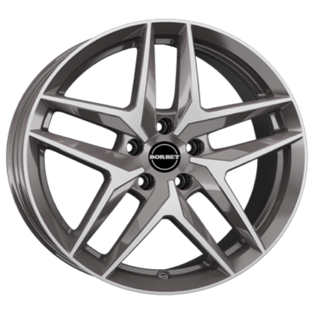 Borbet Z mistral anthracite glossy polished Alufelge 7.5x18 ET49 5x112/66.6