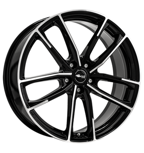 Brock B38 Schwarz Glanz Voll-Poliert Alufelge 8x20 ET50 5x114.3/72.6