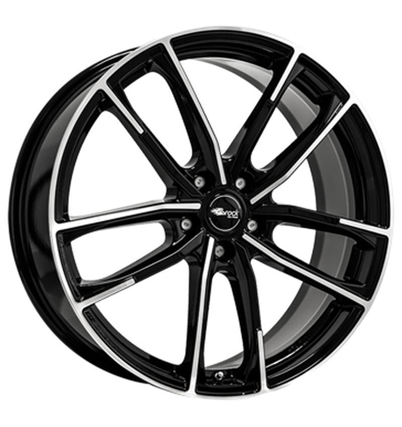 Brock B38 Schwarz Glanz Voll-Poliert Alufelge 8x18 ET45 5x114.3/72.6