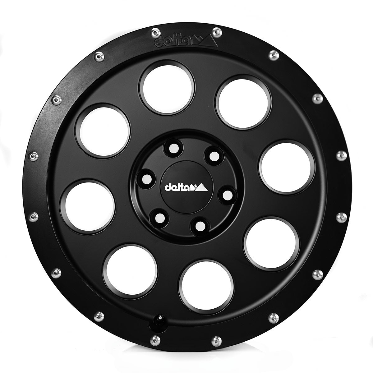 delta4x4 Klassik_B Alufelge 6x120 Schwarz Matt – Transit/Tourneo Custom NXN, schwarzer Ring