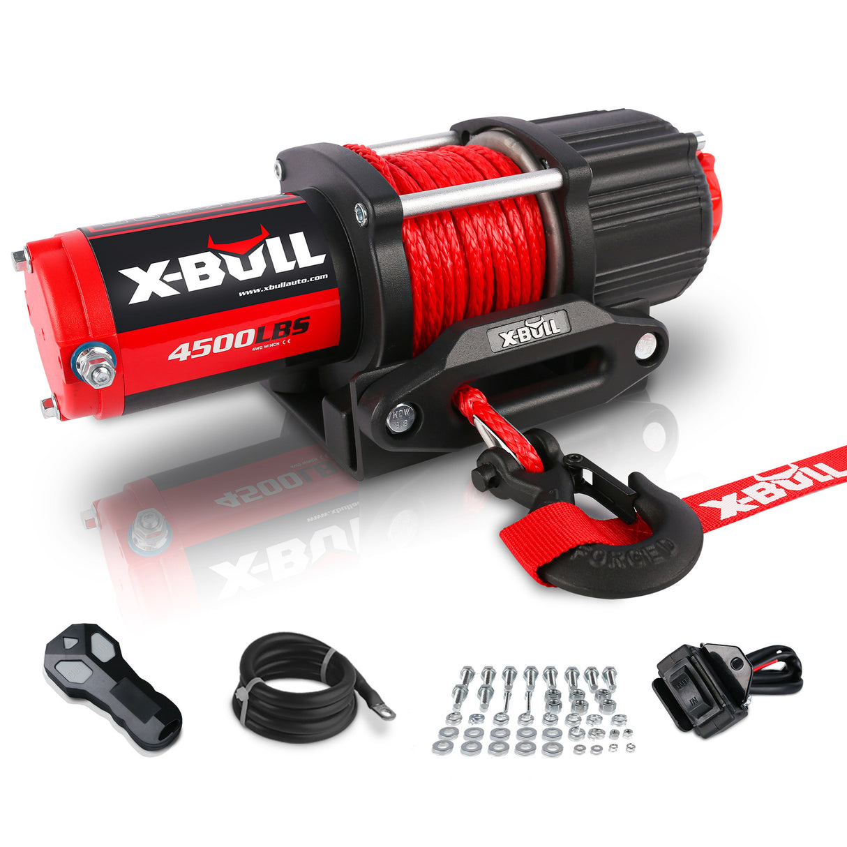 12V X-BULL Seilwinde 4500 LBS (2041 KG) Synthetikseil ATV UTV QUAD Bild 3